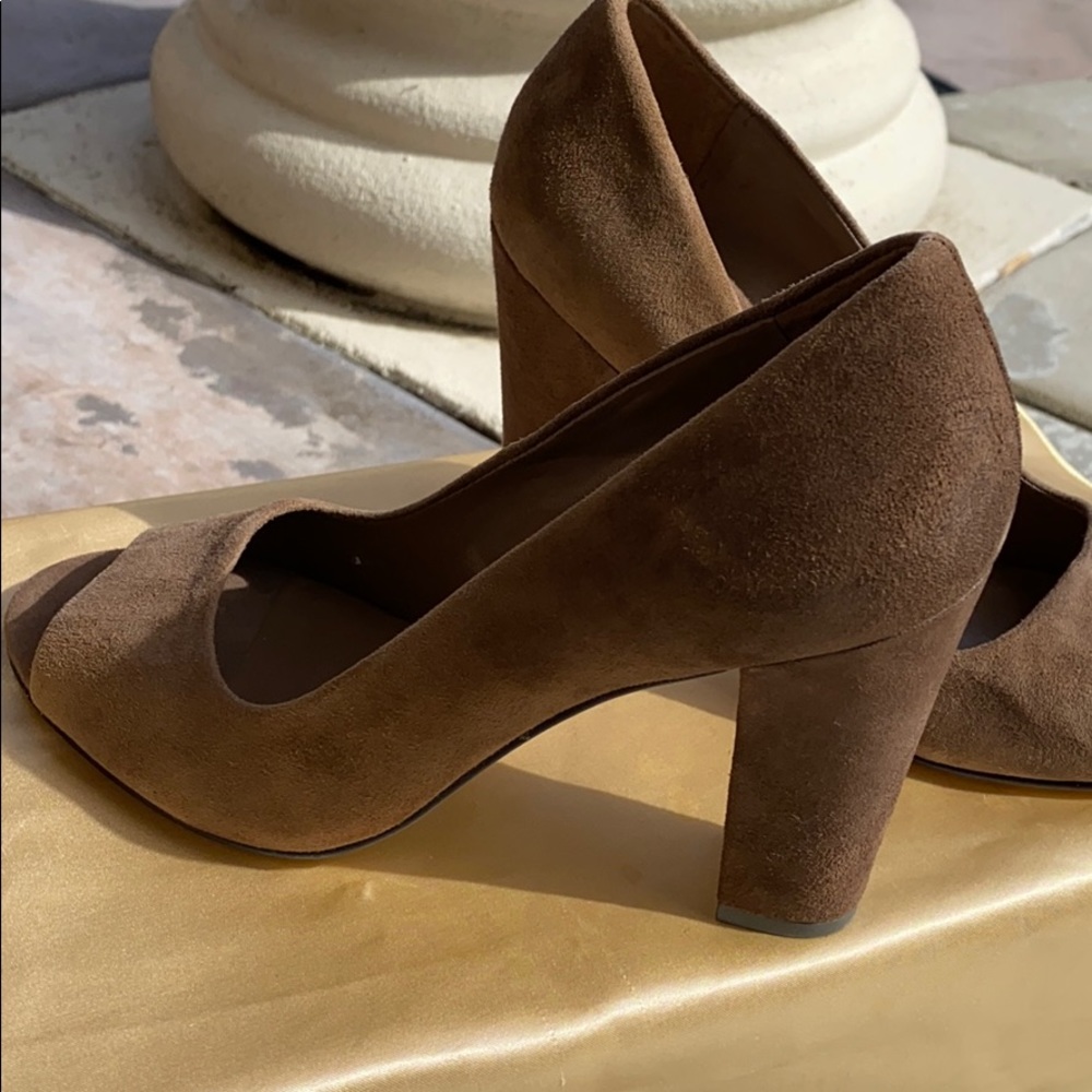 Franco Sarto , Brown Suede , Peep Toe Heel